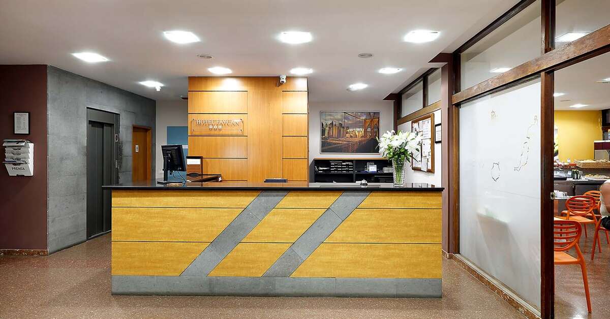 Een foto van het interieur van Hotel Faycan