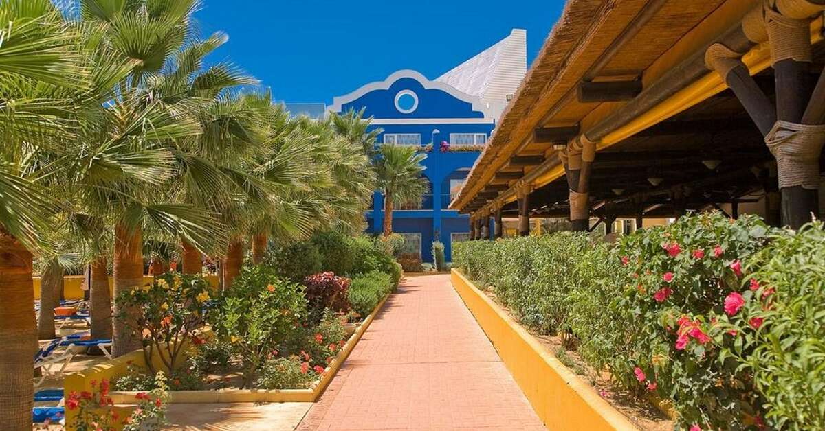 Een foto van het terras bij Playaballena Hotel