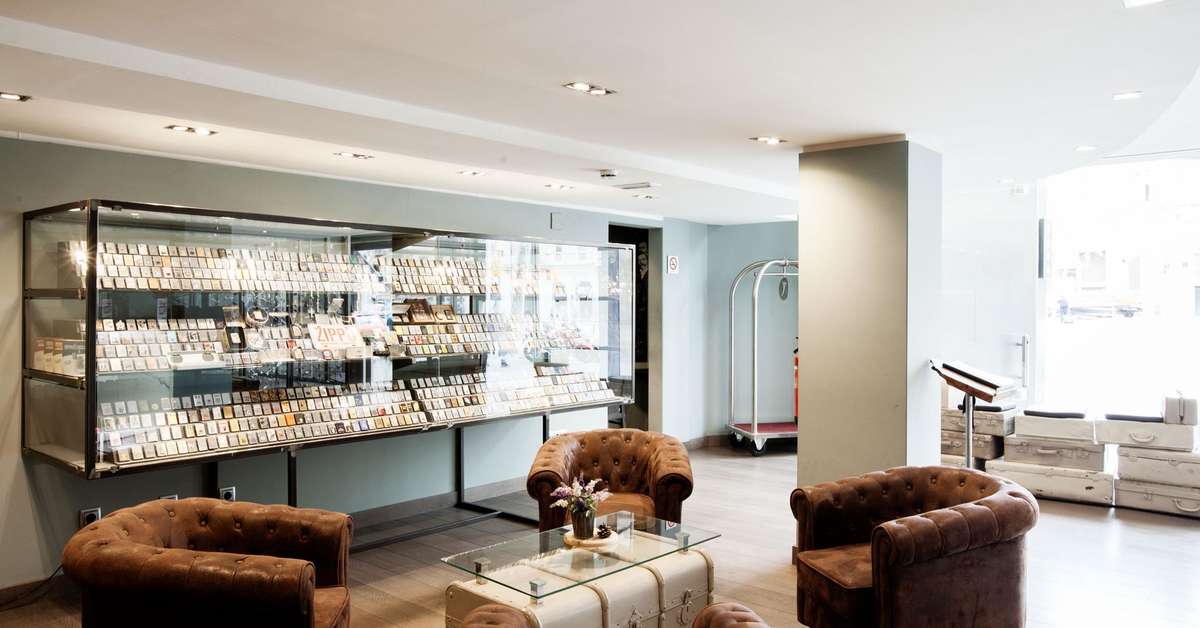 Een foto van het interieur van Hotel Concordia
