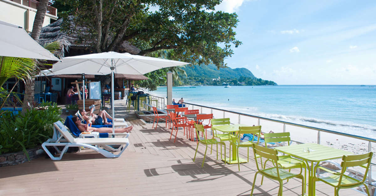 Ein Foto von der Terrasse im Coral Strand