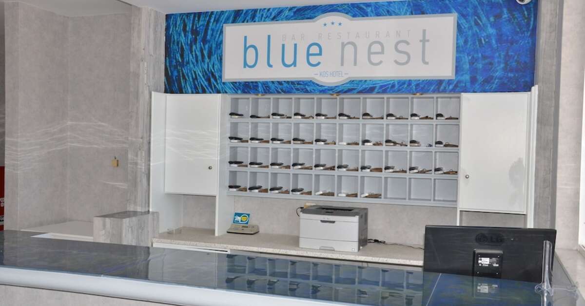Een foto van het interieur van Blue Nest Hotel
