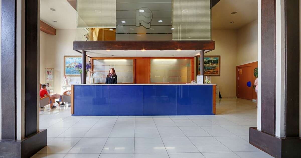 Een foto van het interieur van Hotel Espanya