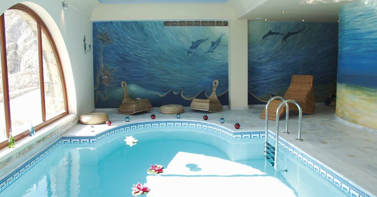 Ein Foto vom Pool im Epavlis Hotel
