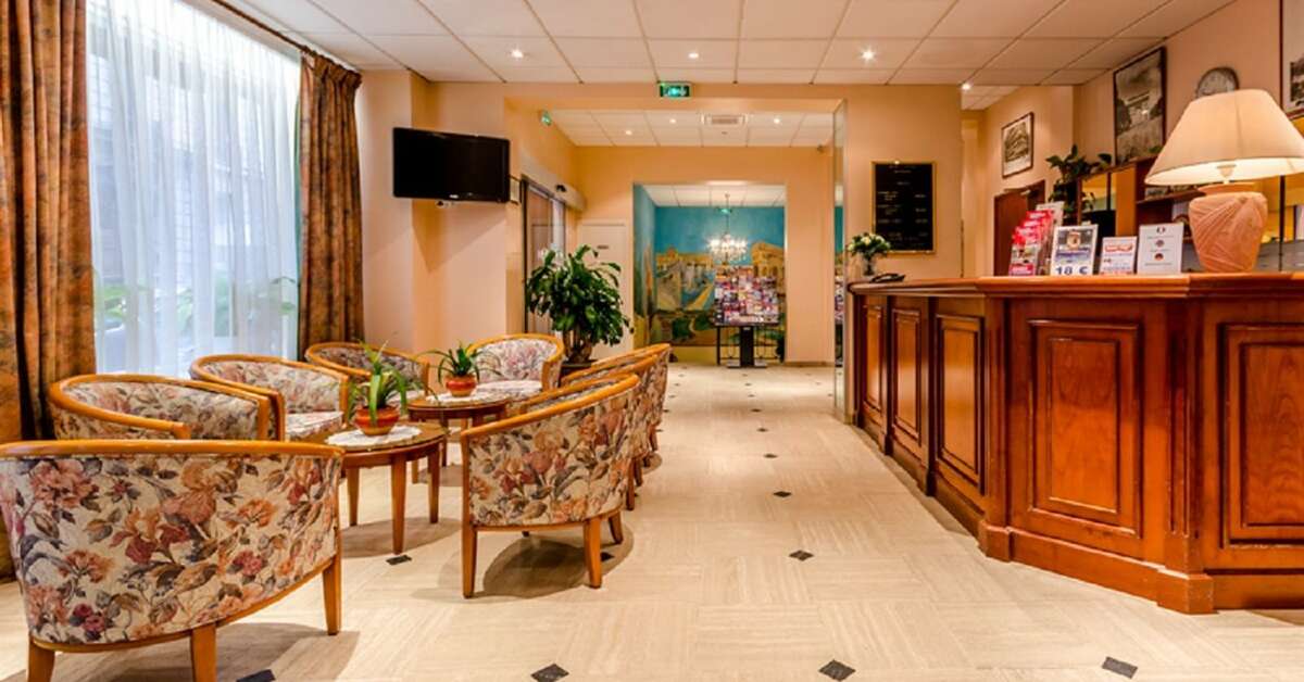 Een foto van het interieur van Hotel Belta