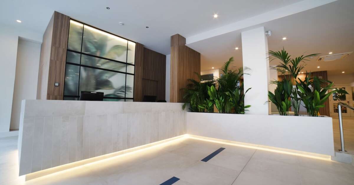Een foto van het interieur van Eurosalou Hotel & Spa