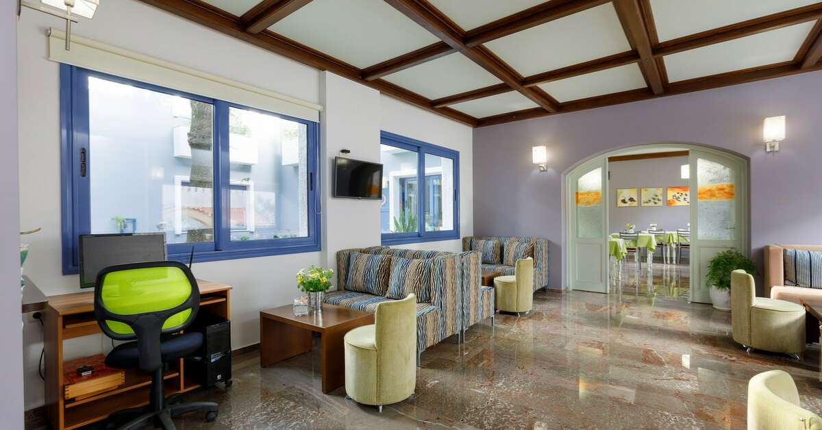 Een foto van het interieur van Sofia Hotel Plakias