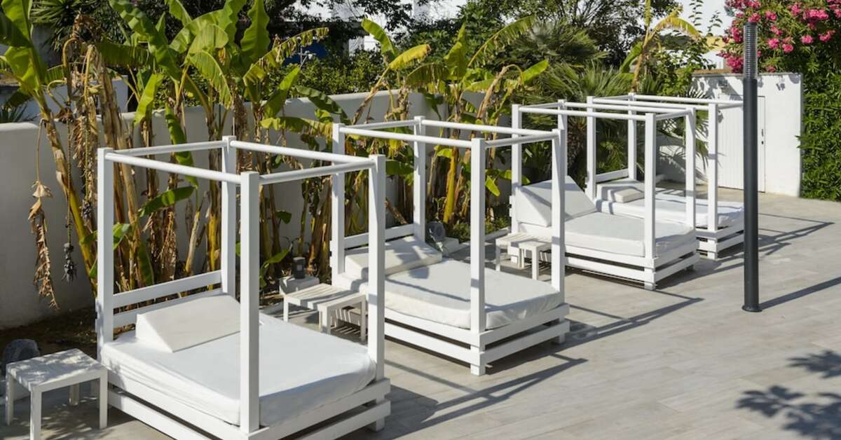 Ein Foto von der Terrasse im Hotel Vibra Marco Polo II