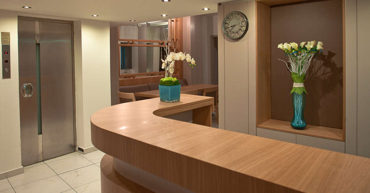Een foto van het interieur van Hermes Hotel Rhodos