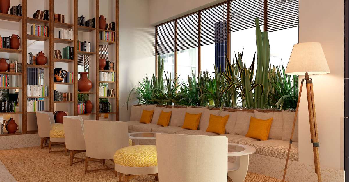 Een foto van het interieur van H10 Puerto Poniente
