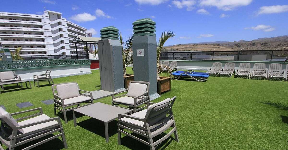 Een foto van het terras bij Green Field