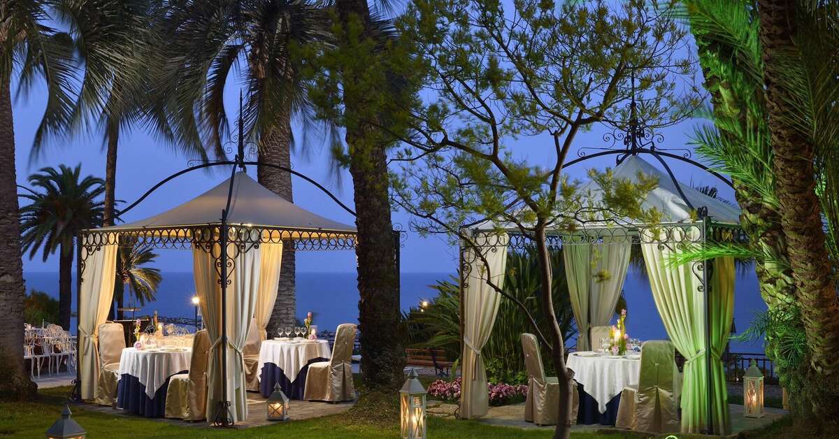 Ein Foto von der Terrasse im Royal Hotel San Remo
