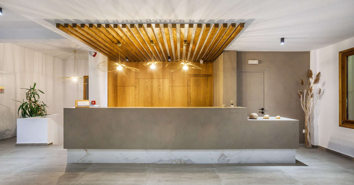 Een foto van het interieur van Palladium Hotel