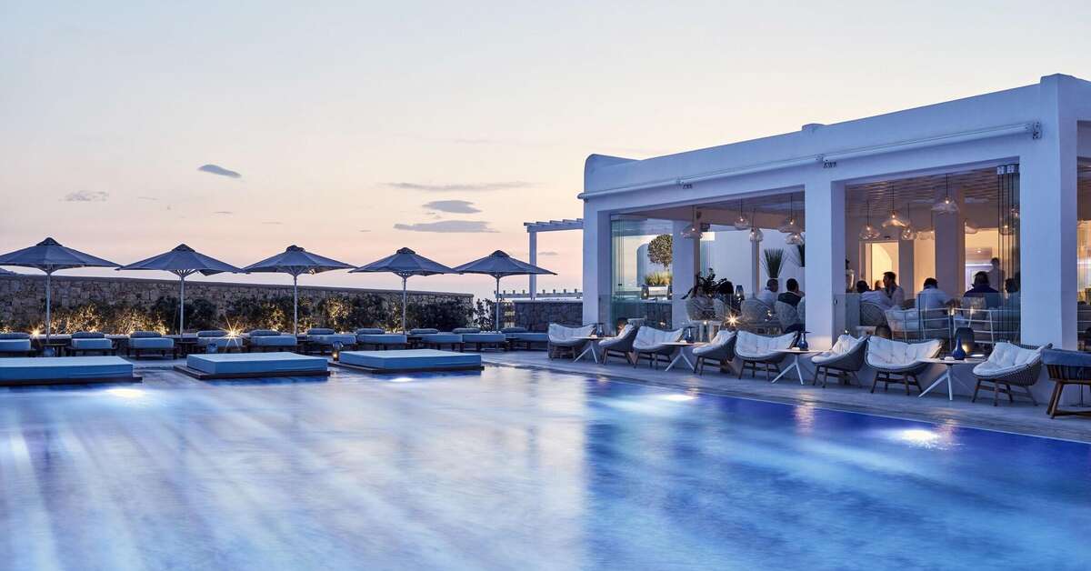 Ein Foto vom Pool im Myconian Kyma Design Hotel