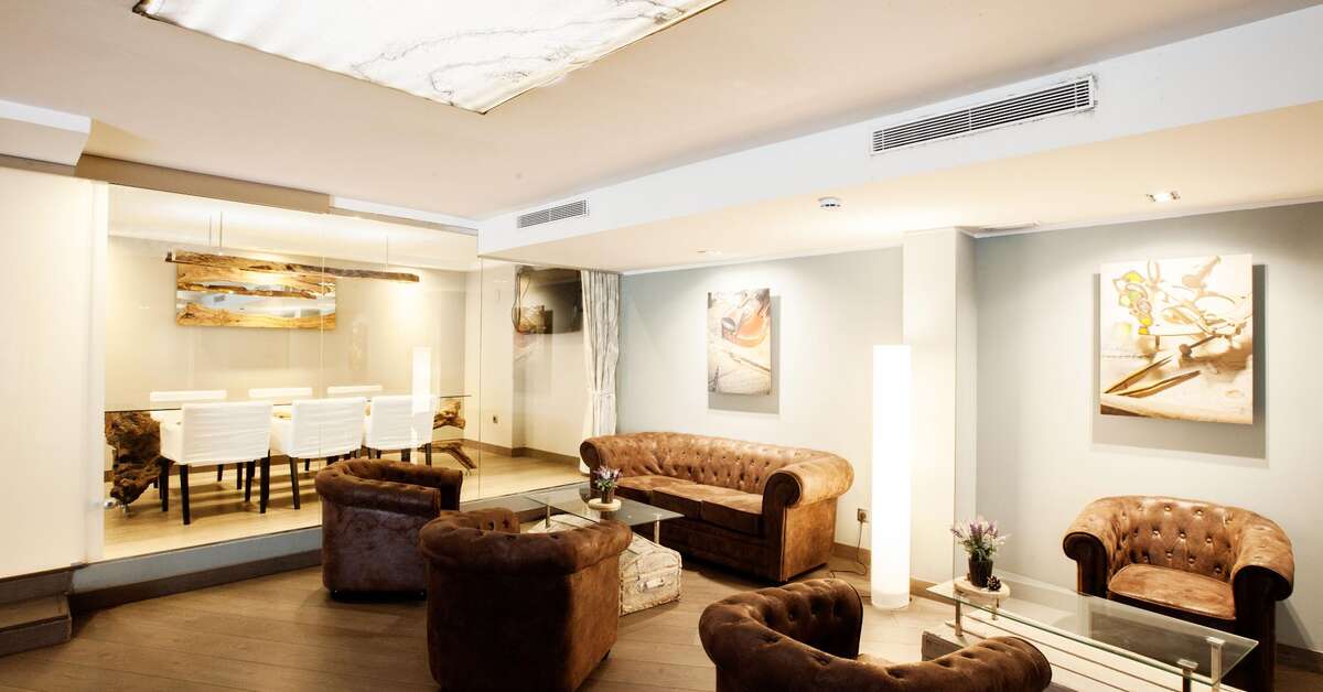 Een foto van het interieur van Hotel Concordia