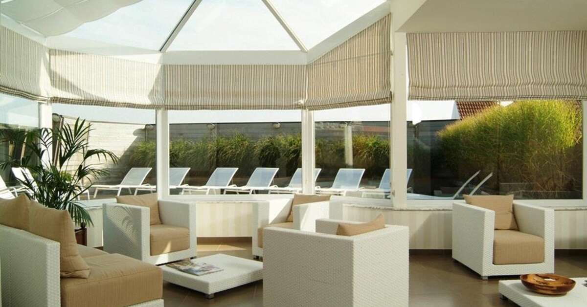 Een foto van het interieur van Hotel Aezaert