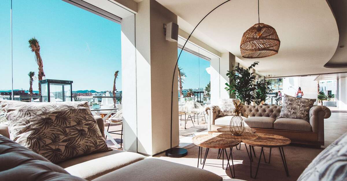 Een foto van het interieur van Amare Beach Hotel Ibiza