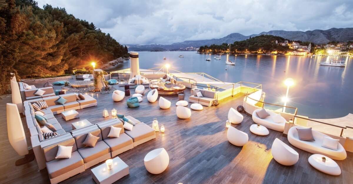 Ein Foto von der Terrasse im Hotel Croatia Cavtat