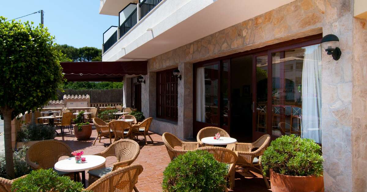 Ein Foto von der Terrasse im Hotel Marbel