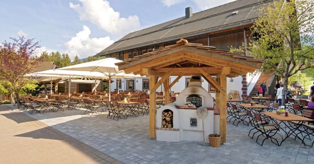 Een foto van het terras bij Vakantiepark Naturelhotel Schönleitn