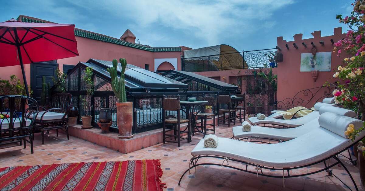 Ein Foto von der Terrasse im Riad Haraka
