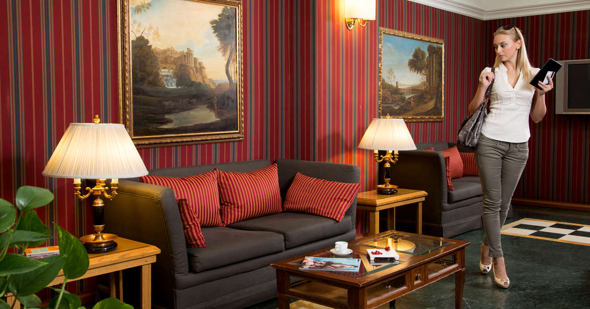 Een foto van het interieur van Morgana Hotel