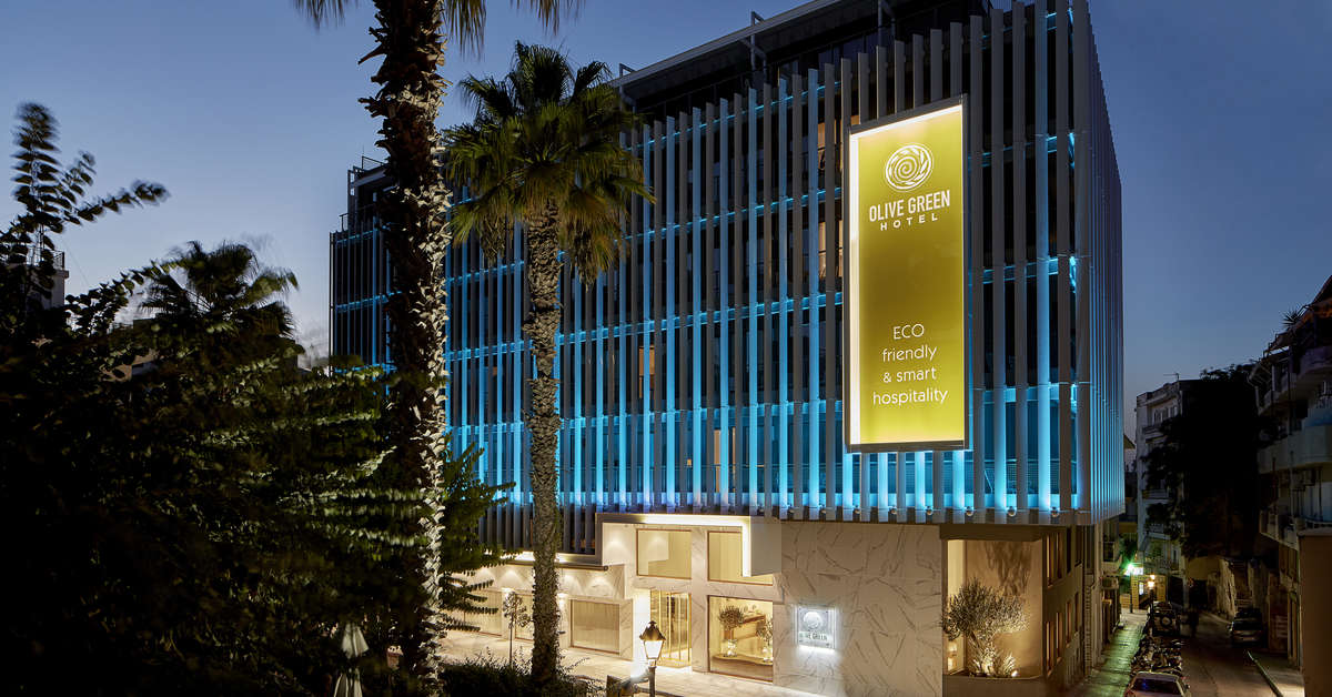Ein Foto von der Außenansicht des Olive Green Hotel