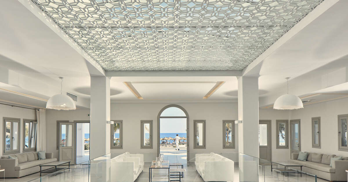 Een foto van het interieur van Aqua Blue Hotel