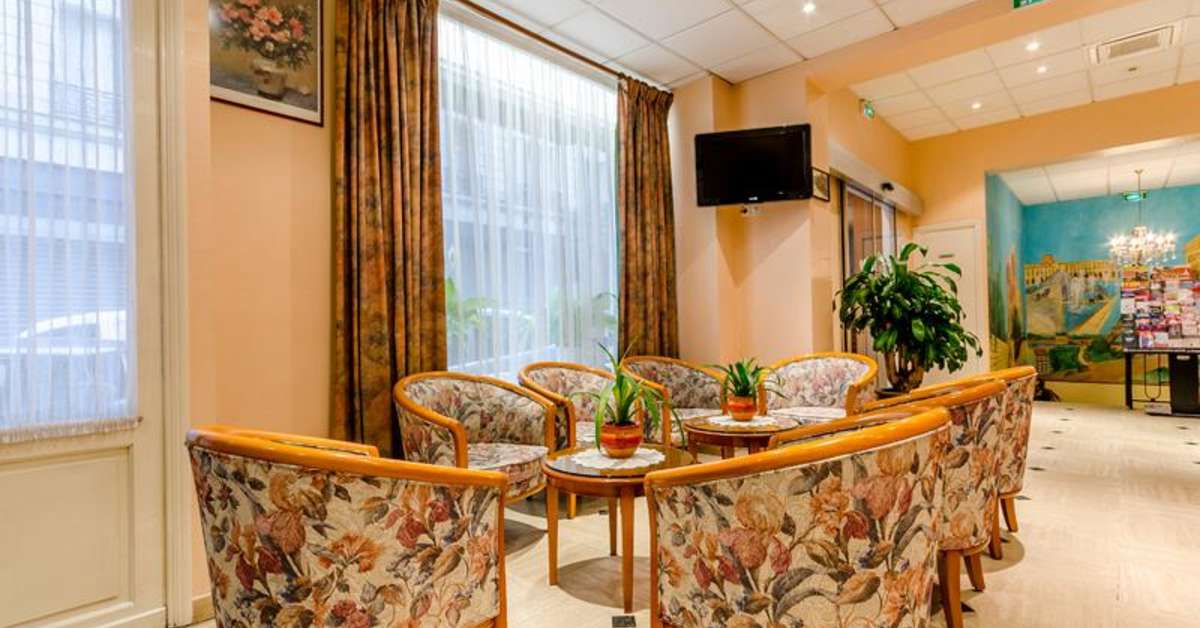 Een foto van het interieur van Hotel Belta