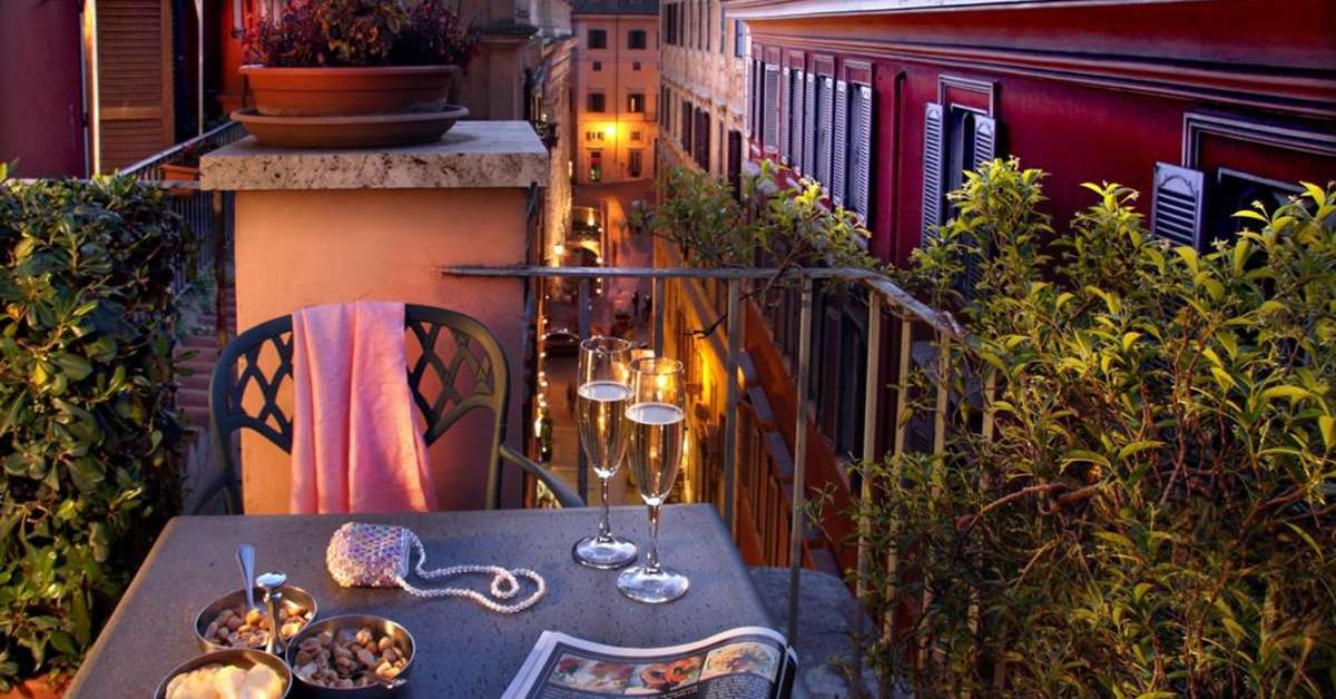 Een foto van het terras bij Hotel Regno