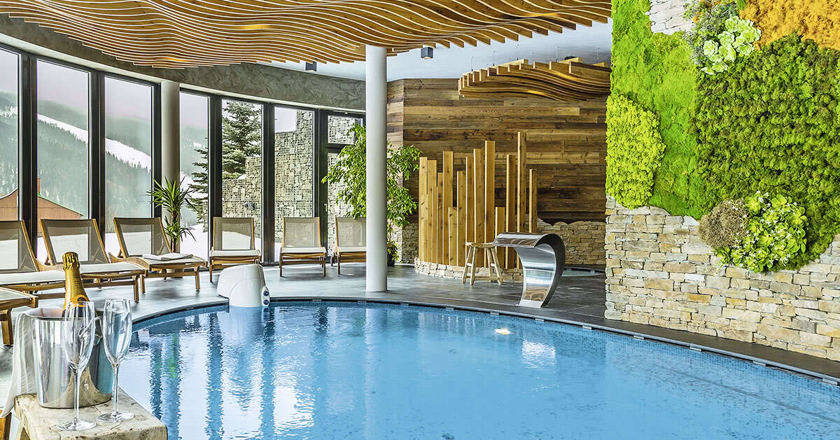 Een foto van het zwembad bij Hotel Olympie