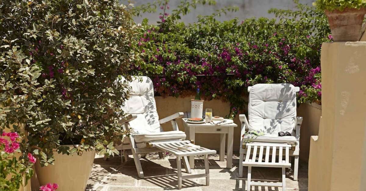 Een foto van het terras bij Relais Corte Palmieri