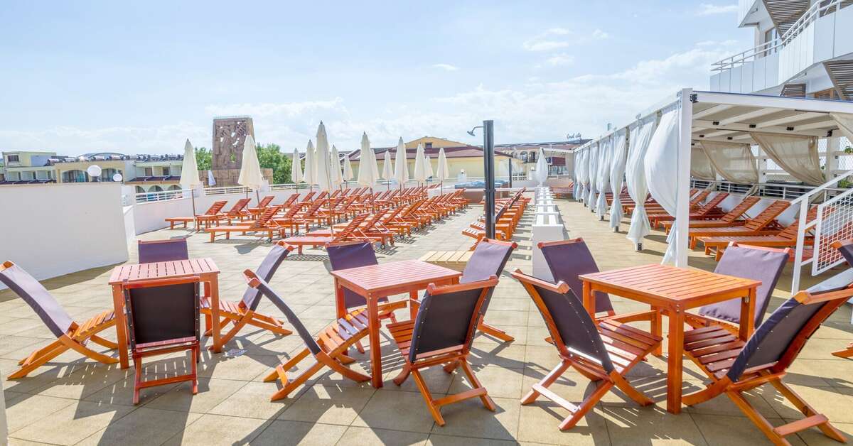 Ein Foto von der Terrasse im Kuban Resort & Aquapark