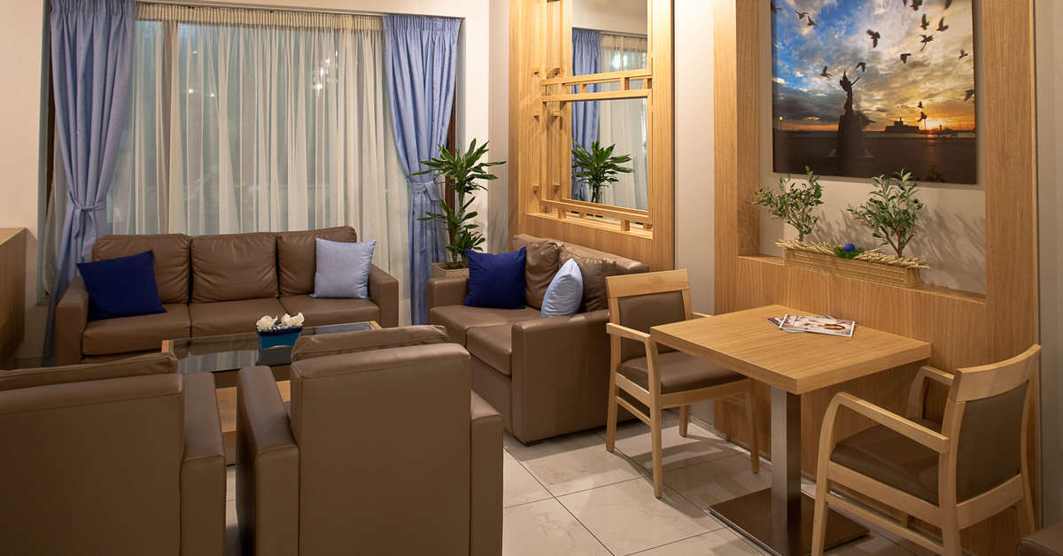 Een foto van het interieur van Hermes Hotel Rhodos