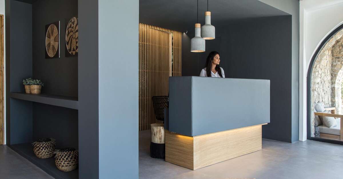 Een foto van het interieur van My Mykonos Hotel