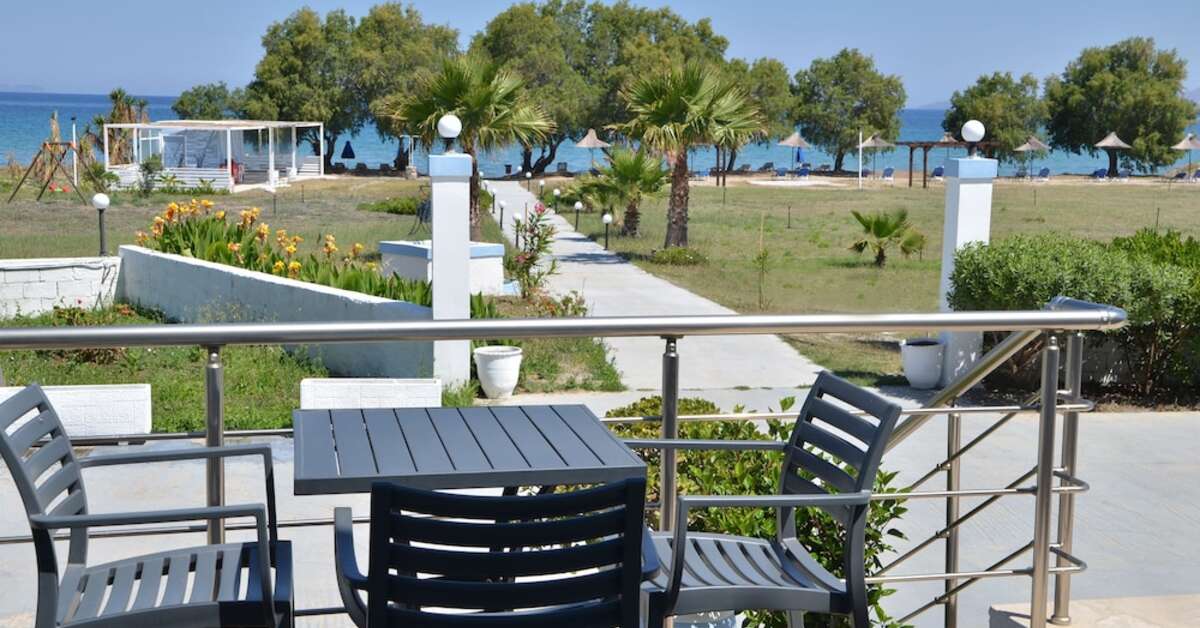 Een foto van het terras bij Costa Angela Seaside Resort