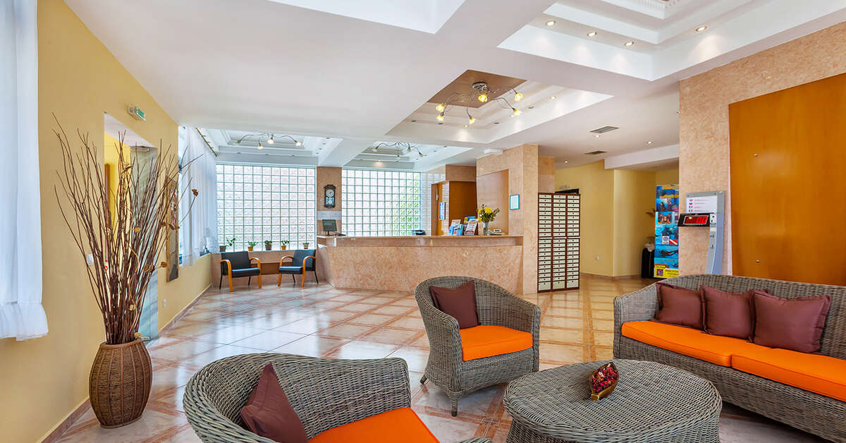 Een foto van het interieur van Hotel Atrium