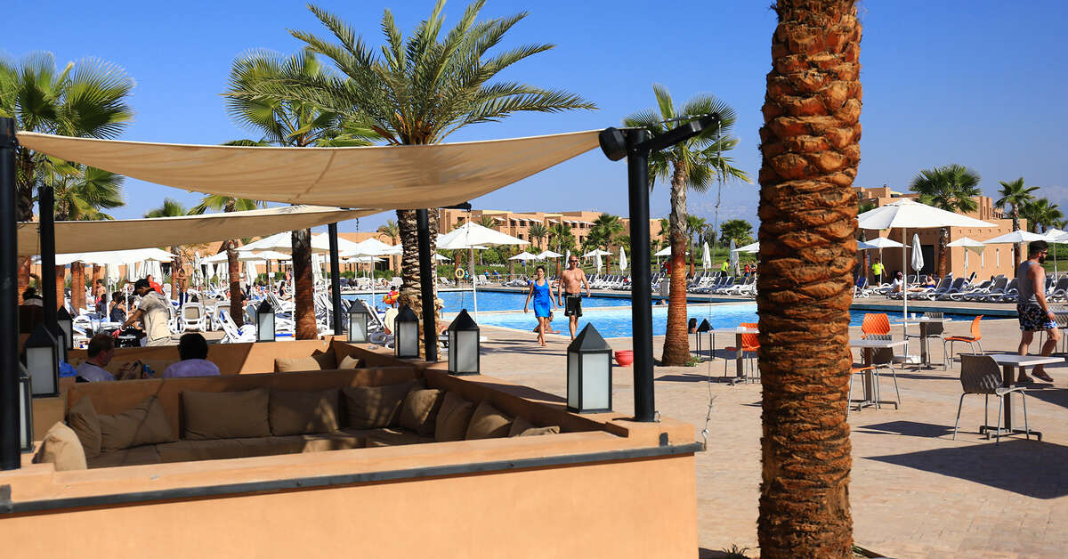 Een foto van het terras bij Aqua Mirage Marrakech