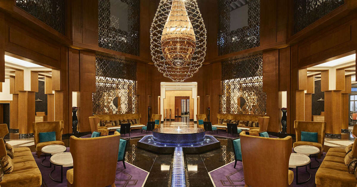 Een foto van het interieur van Mövenpick Hotel Mansour Eddahbi Marrakech
