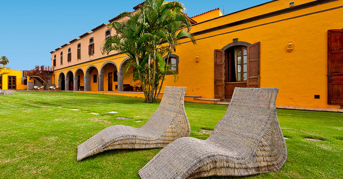 Een foto van het terras bij La Hacienda del Buen Suceso