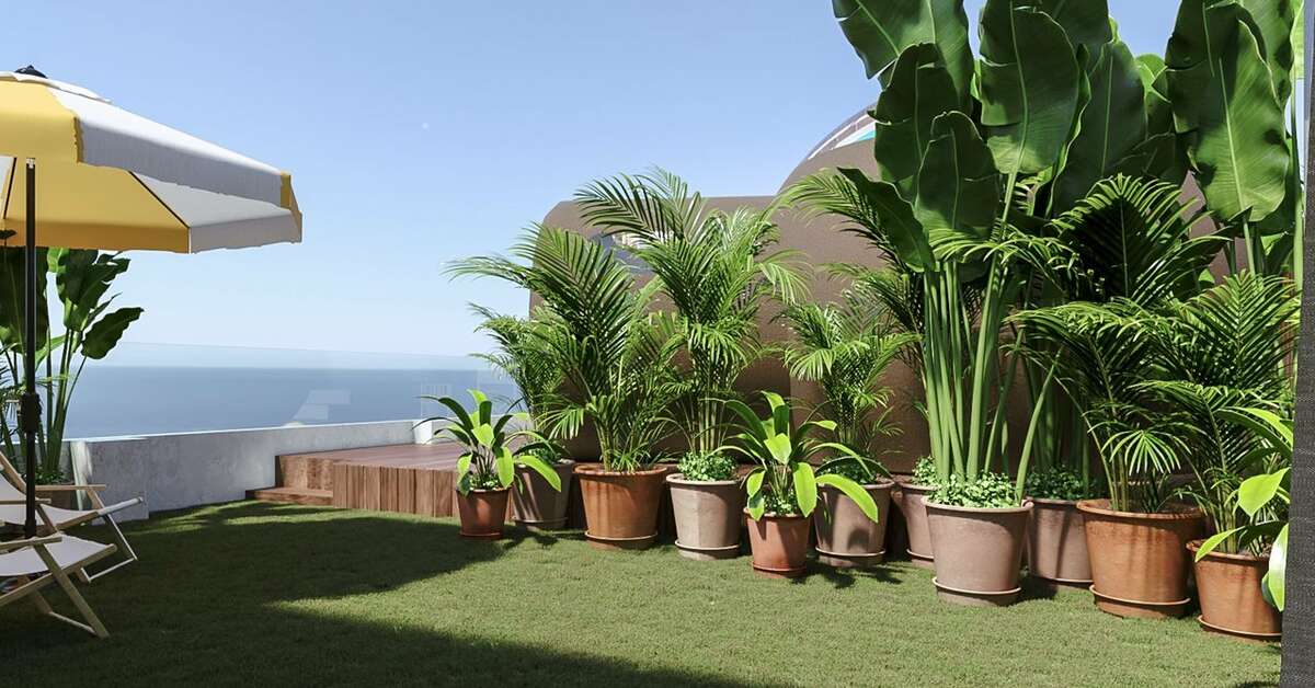 Een foto van het terras bij Tent Capi Playa
