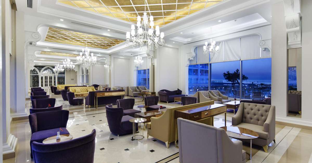 Een foto van het interieur van Kilikya Palace