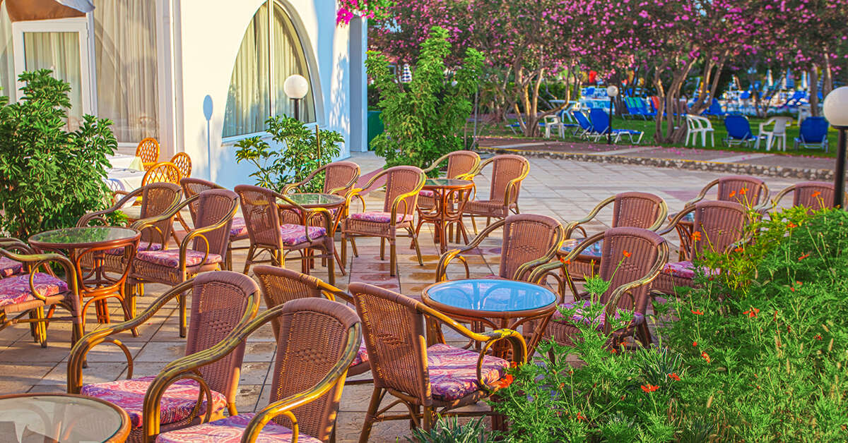 Ein Foto von der Terrasse im Hotel Continental Palace
