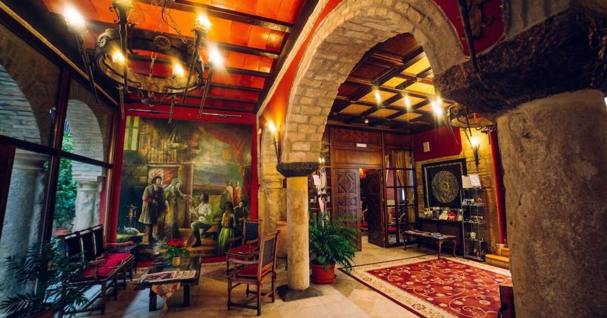 Een foto van het interieur van Hacienda Posada De Vallina