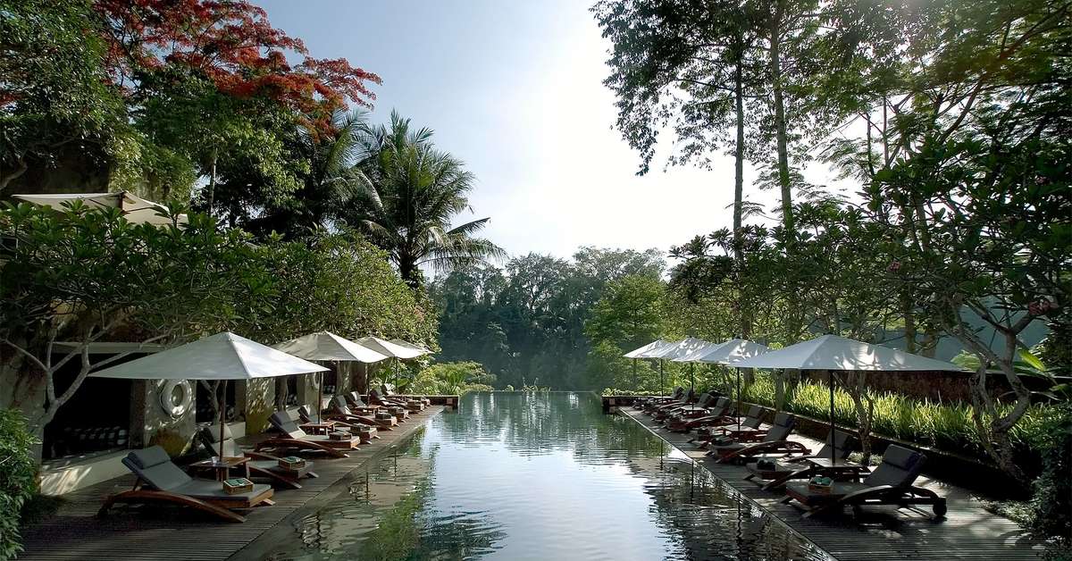 Een foto van het zwembad bij Maya Ubud Resort & Spa