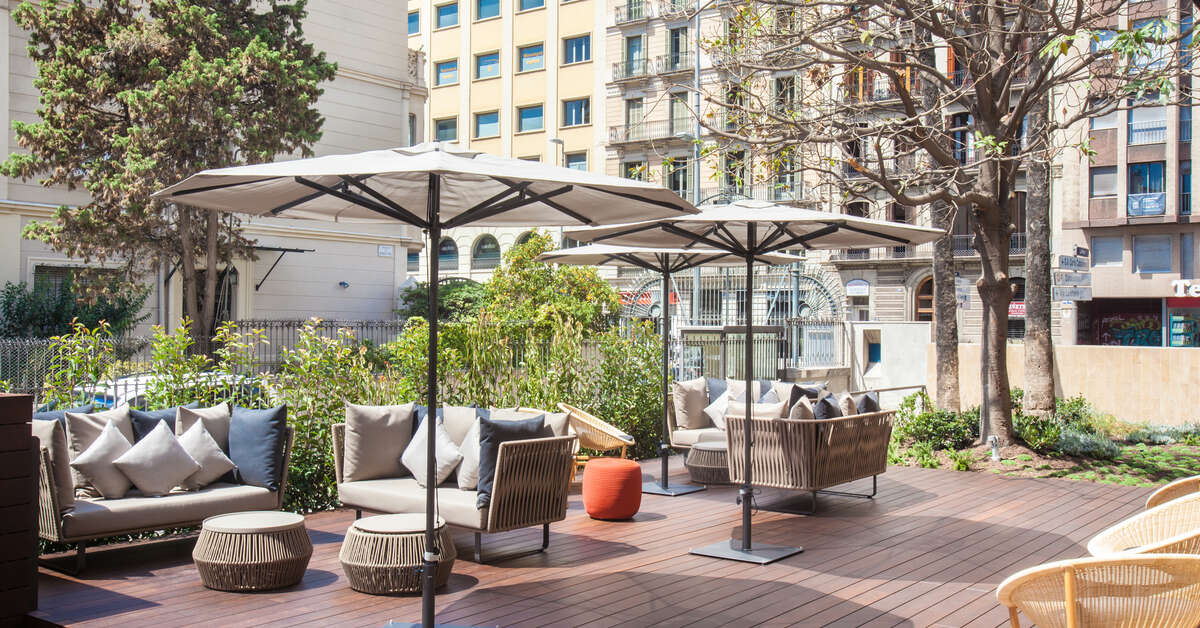 Een foto van het terras bij Ocean Drive Barcelona