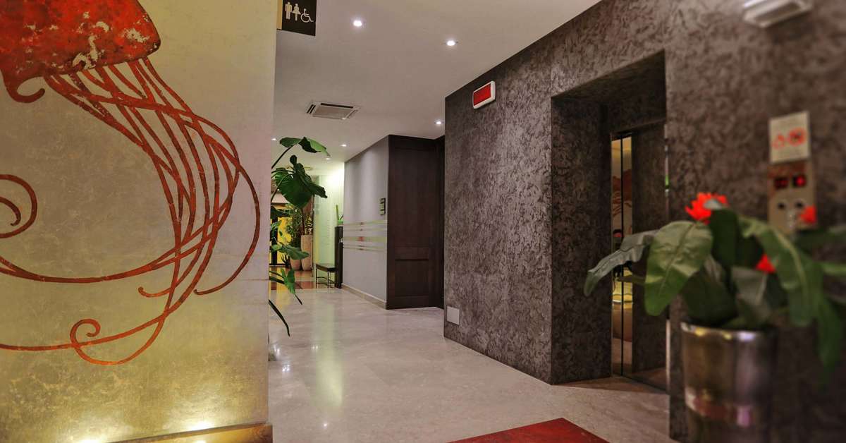 Een foto van het interieur van Hotel Porta Felice