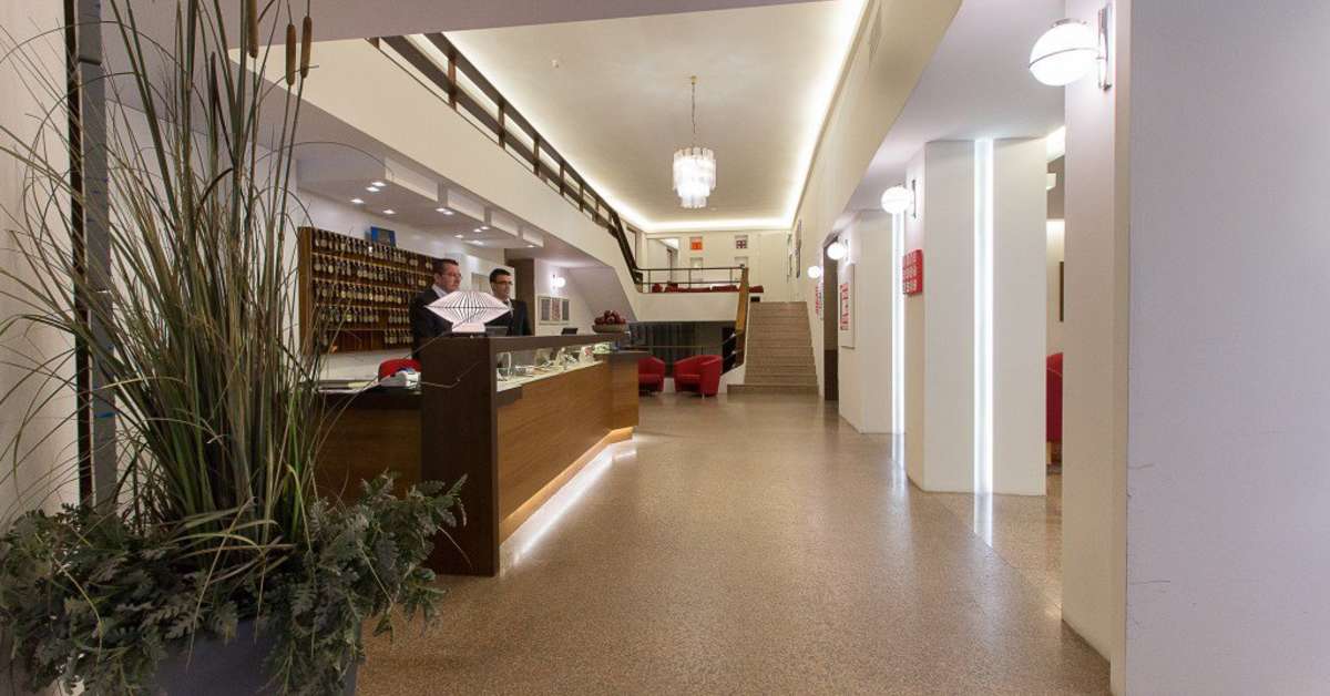 Een foto van het interieur van Hotel Italia