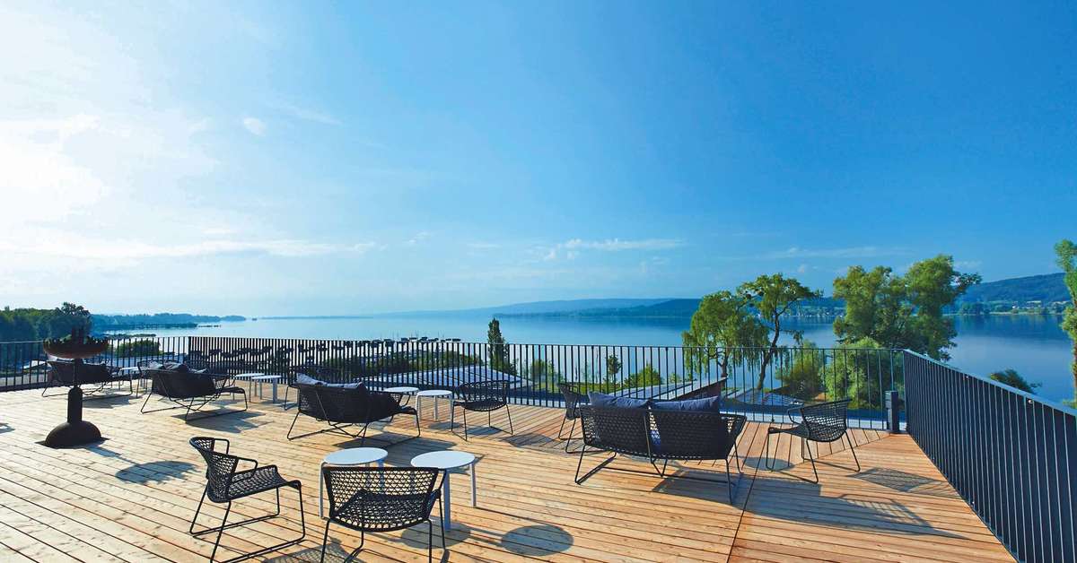 Ein Foto von der Terrasse im Bora HotSpaResort