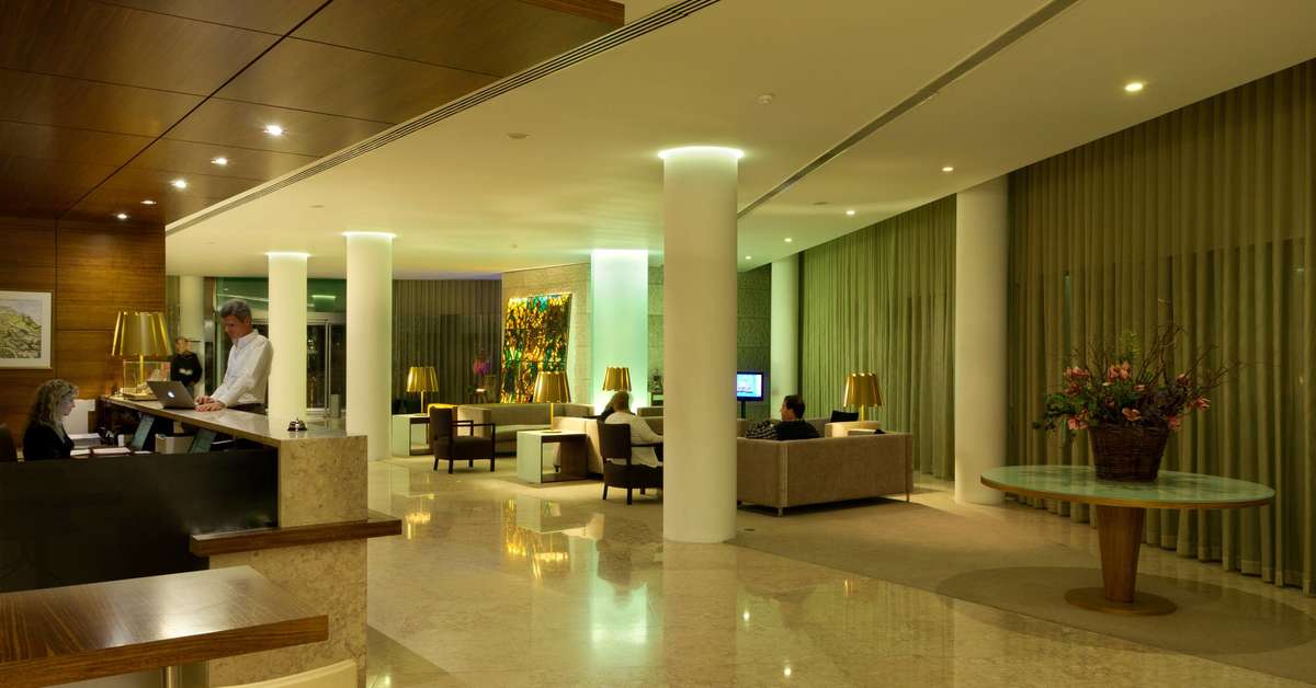 Een foto van het interieur van Hotel Santa Maria