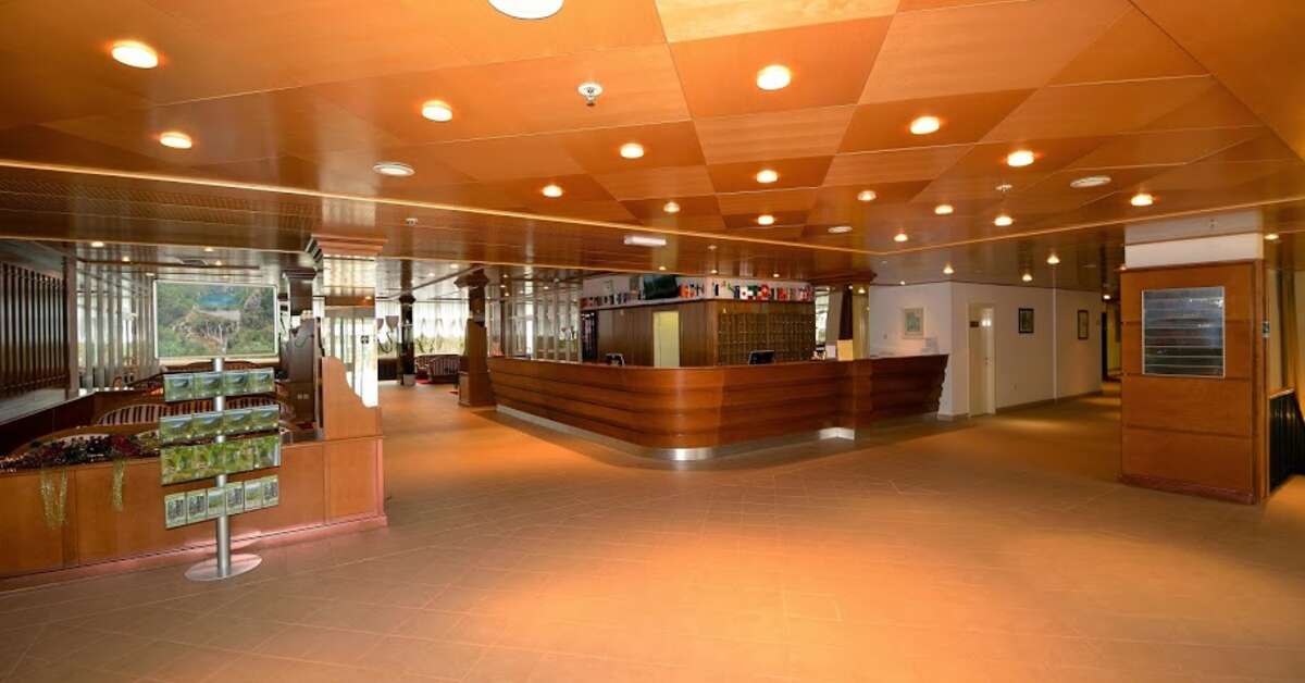 Een foto van het interieur van Hotel Jezero